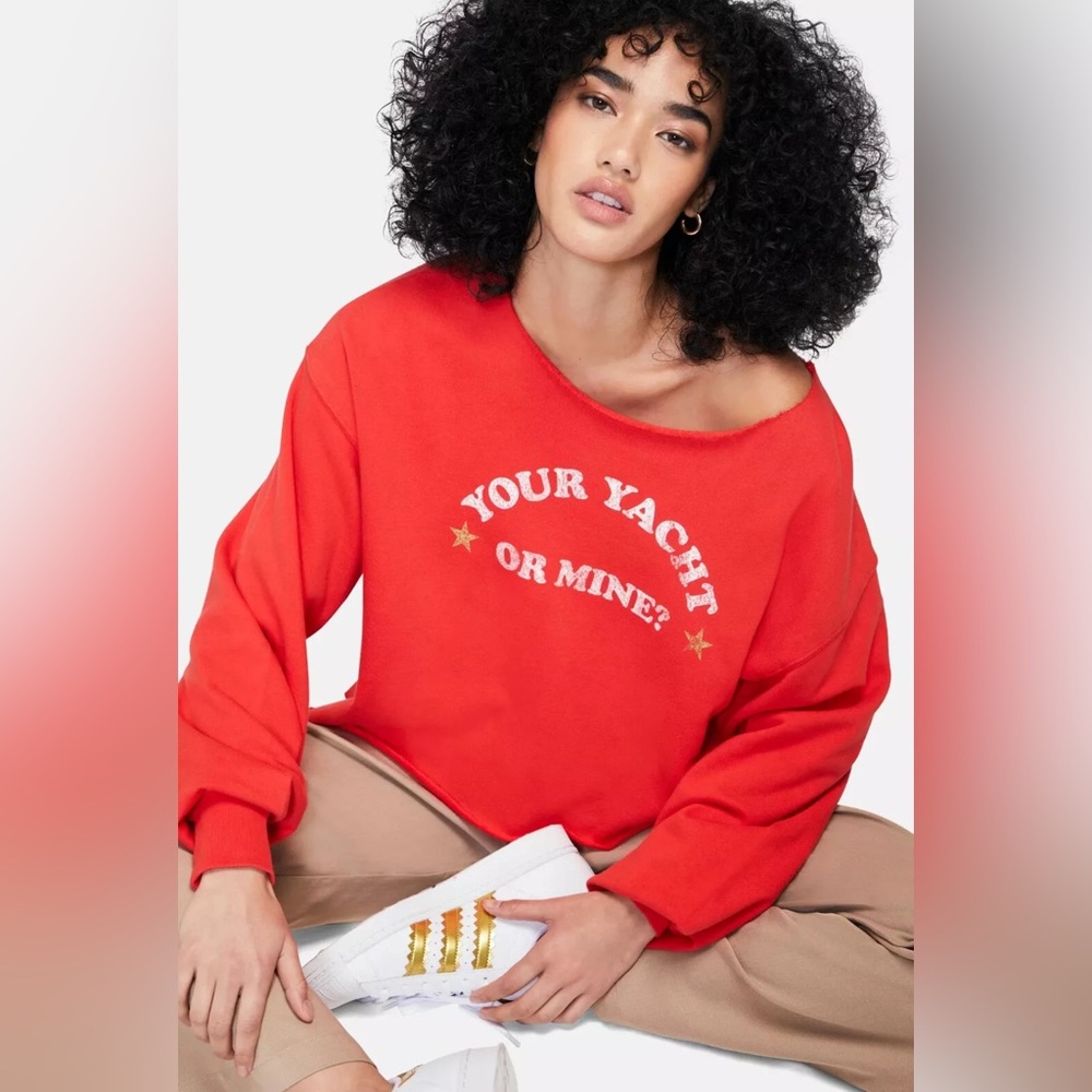 NEW WILDFOX who's yacht moshpit top in aura orange looks more red than orange